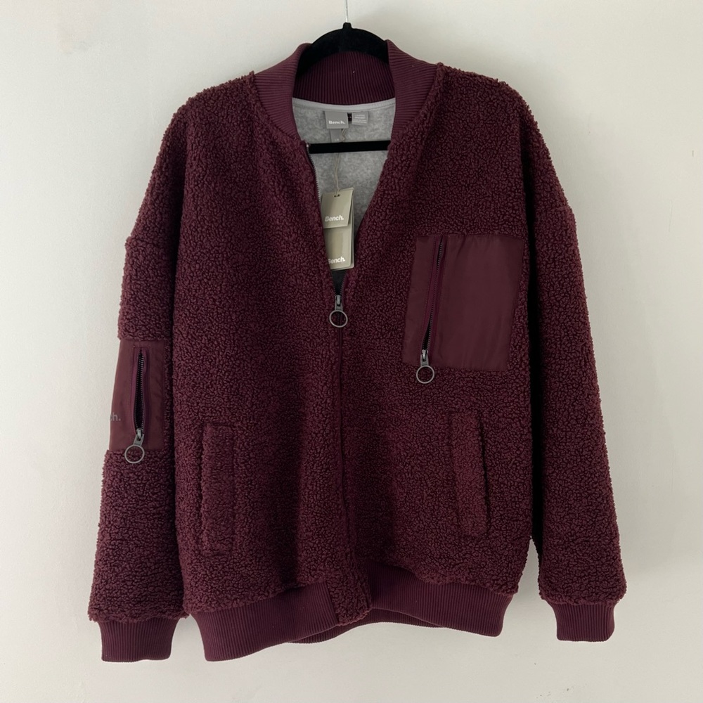 Bench Sherpa burgundy zip sweater / Jacket